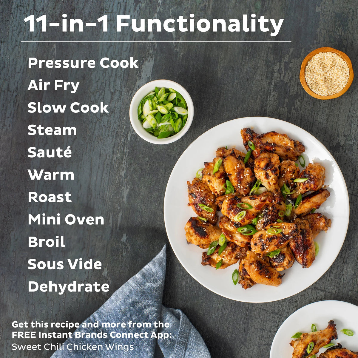 Instant Pot Duo Crisp 11-in-1 Air Fryer and Electric Pressure Cooker Combo with Multicooker Lids that Air Fries, Steams, Slow Cooks, Sautés, Dehydrates and More, Free App With 1900 Recipes, 8 Quart
