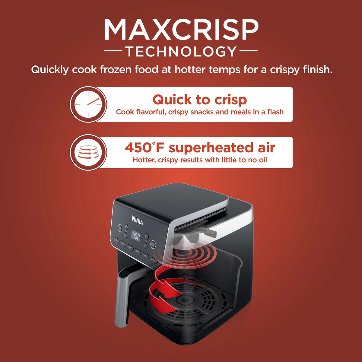 Ninja Air Fryer Pro XL 6-in-1 with 6.5 QT Capacity, Max Crisp, Air Fry, Air Roast, Bake, Reheat, Dehydrate, Max Crisp Technology, AF181