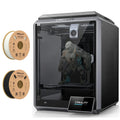 Official Creality K1 3D Printer 600mm/s High Speed Printing 20000mm/s² Acceleration Dual Cooling Fans Auto Leveling with 2 Pack Hyper PLA High-Speed Printer Filaments, Black&White