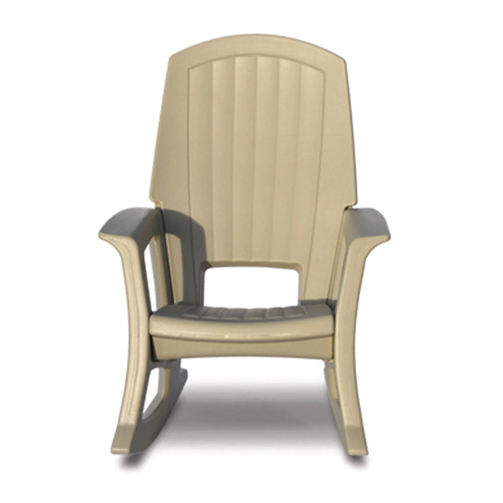 Semco Plastics Rockaway Heavy-Duty Outdoor Rocking Chair, Tan (4 Pack)