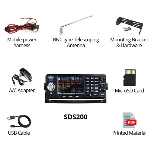 UNIDEN - SDS200 TRUE I/Q BASE OR MOBILE SCANNER FOR IMPROVED DIGITAL PERFORMANCE IN SIMULCAST AREAS & WEAK SIGNAL ENVIRONMENTS