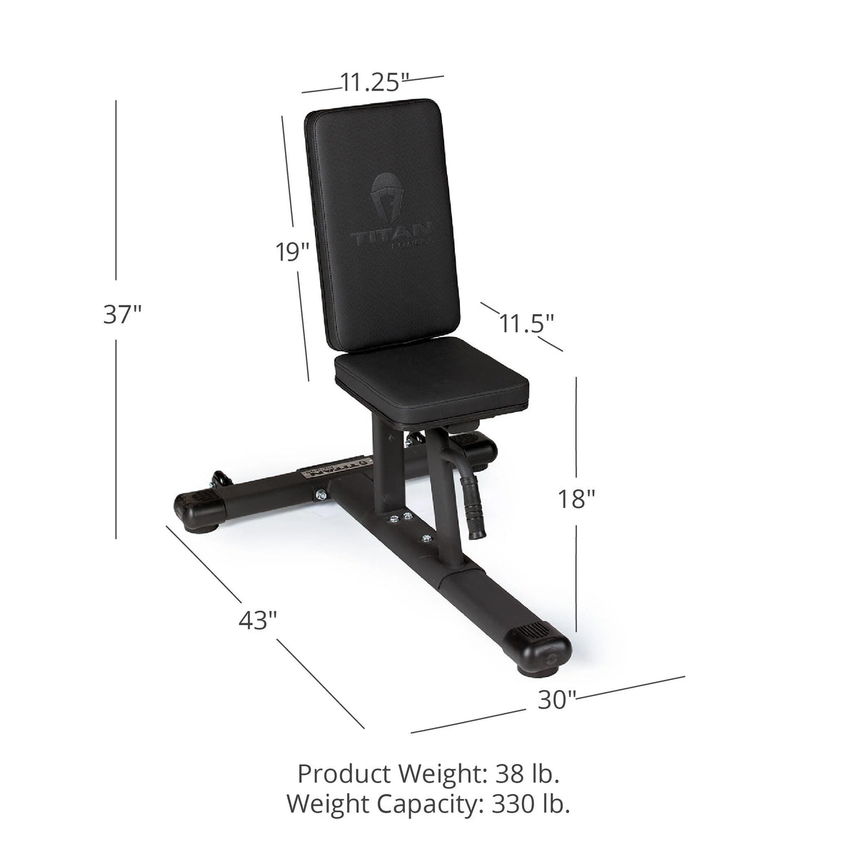 Titan Fitness Seated Stationary Bench, Rated 330 LB, Utility Upright Tricep Bicep Shoulder Press Weight Bench