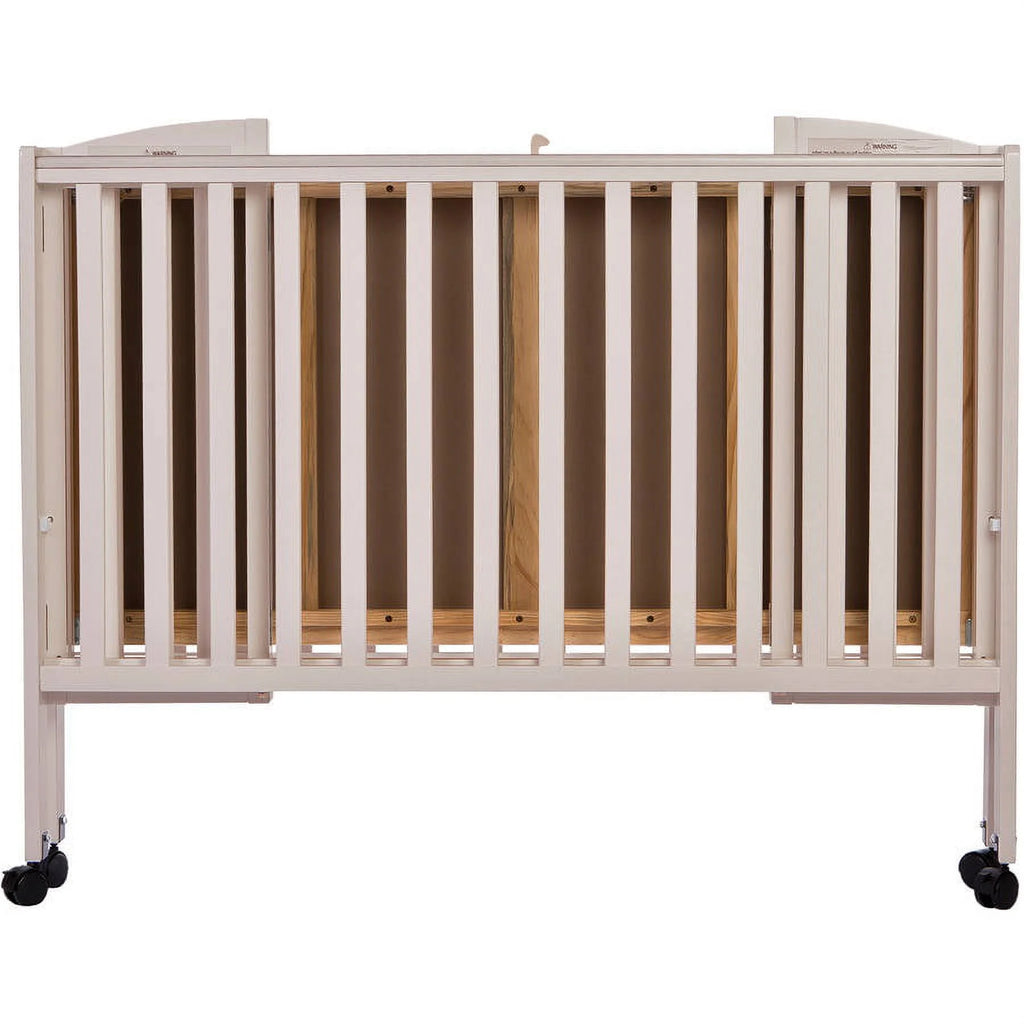 Dream On Me Full Size 2-in-1 Folding Stationary Side Crib, Locking Wheels, French White