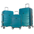 Olympia U.S.A. Denmark 3-Piece Expandable Hardcase Luggage Set with Spinner Wheels, Teal
