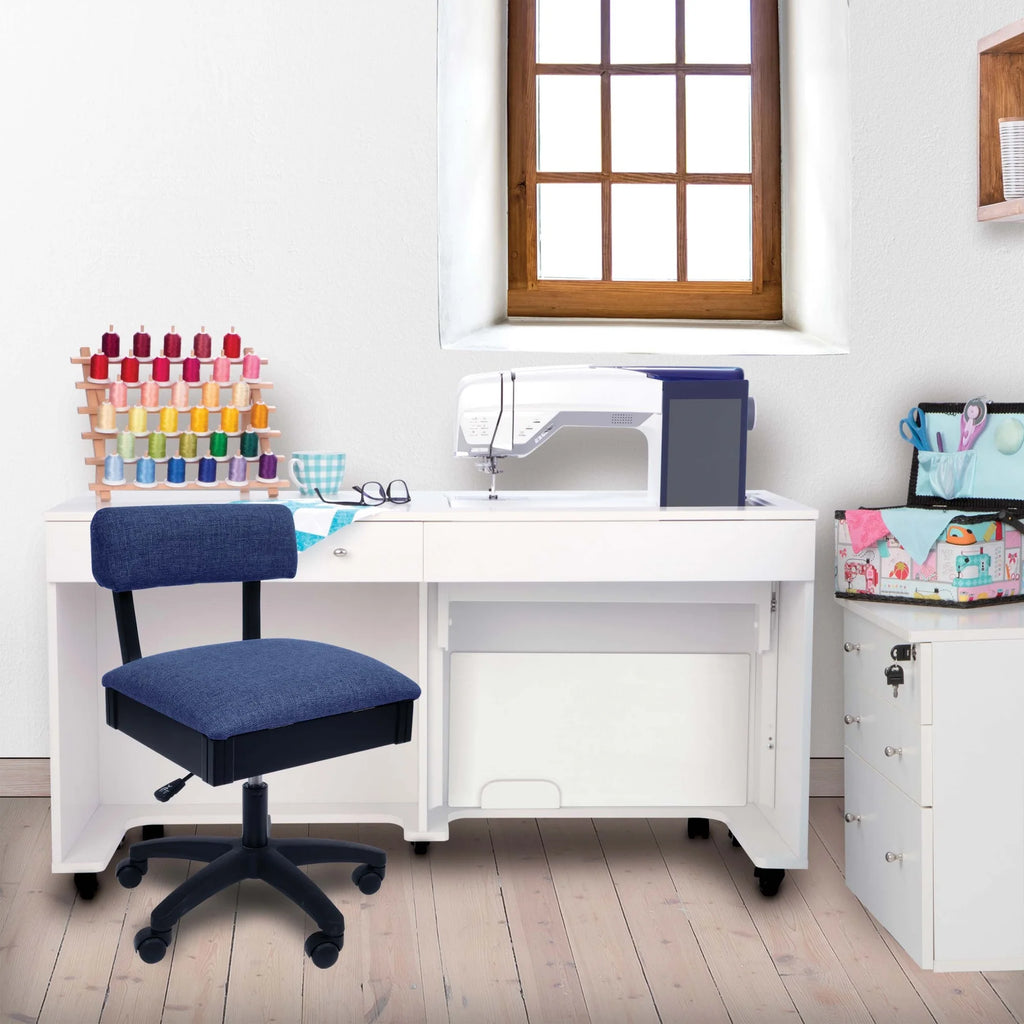 Arrow 19"L x 18"W Adjustable Height Hydraulic Sewing and Craft Chair - Duchess Blue