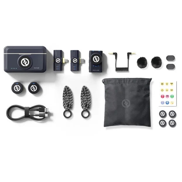 Hollyland LARK M2 DUO 2-Person Wireless Combo Microphone System (2.4 GHz, Shine Charcoal)