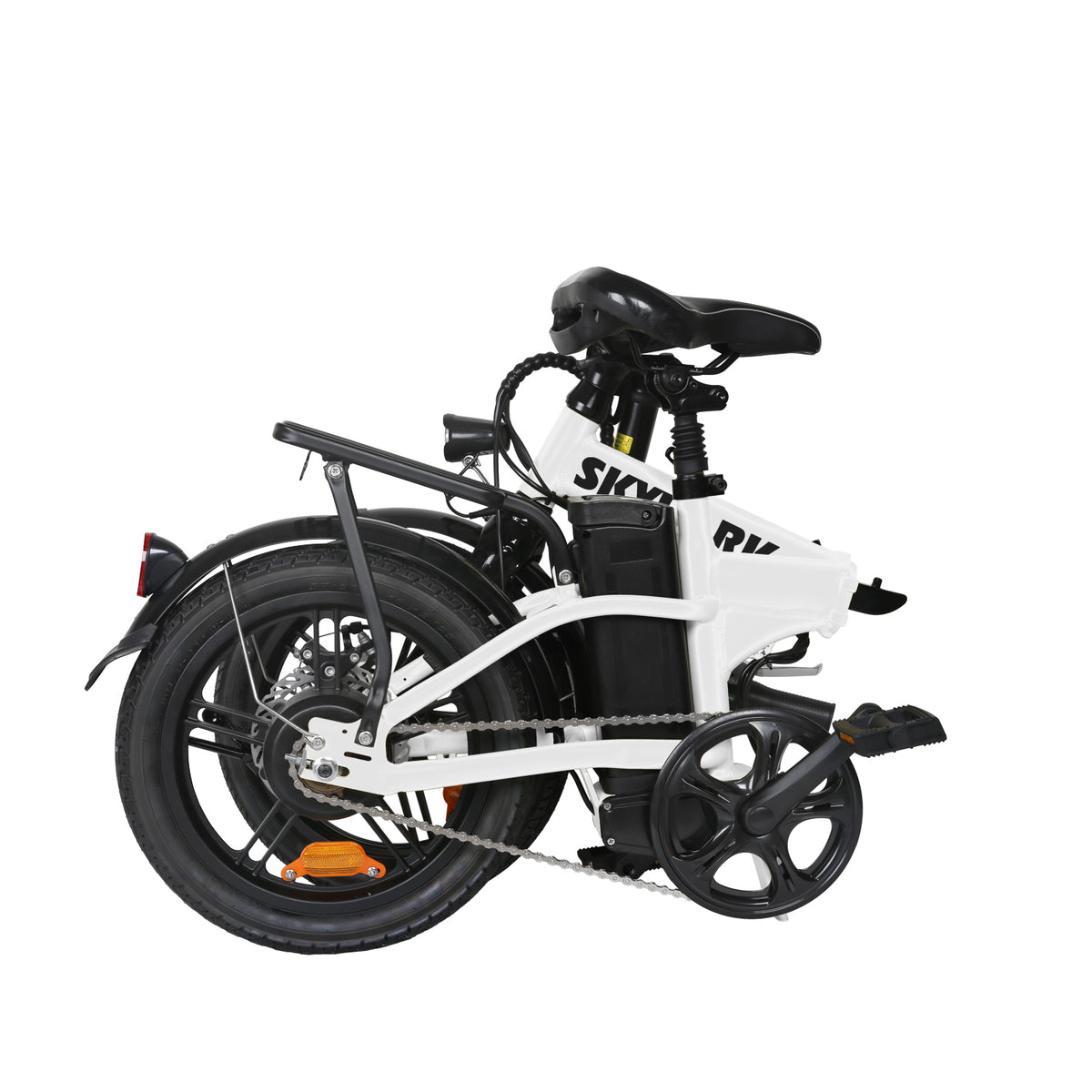 Nakto 16in SKYLARK White Folding City Electric Bicycle/Bike for Men & Women 350w Motor 36V 10Ah Long Lasting Lithium-Ion Battery