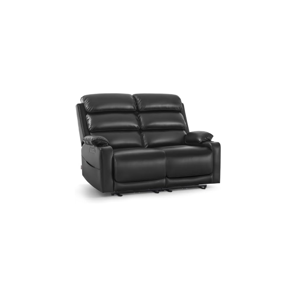 64 in Oversized Reclining Loveseat with Heat & Massage 6711 (Black)