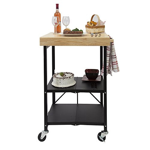 Origami Foldable Kitchen Island Black