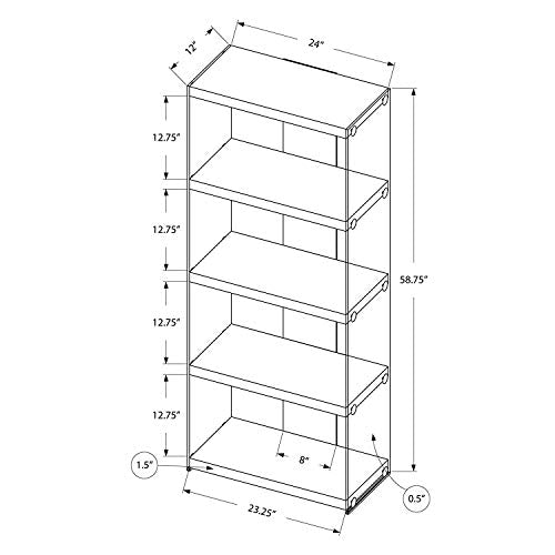 Monarch specialties 3289 Bookcase Tempered
