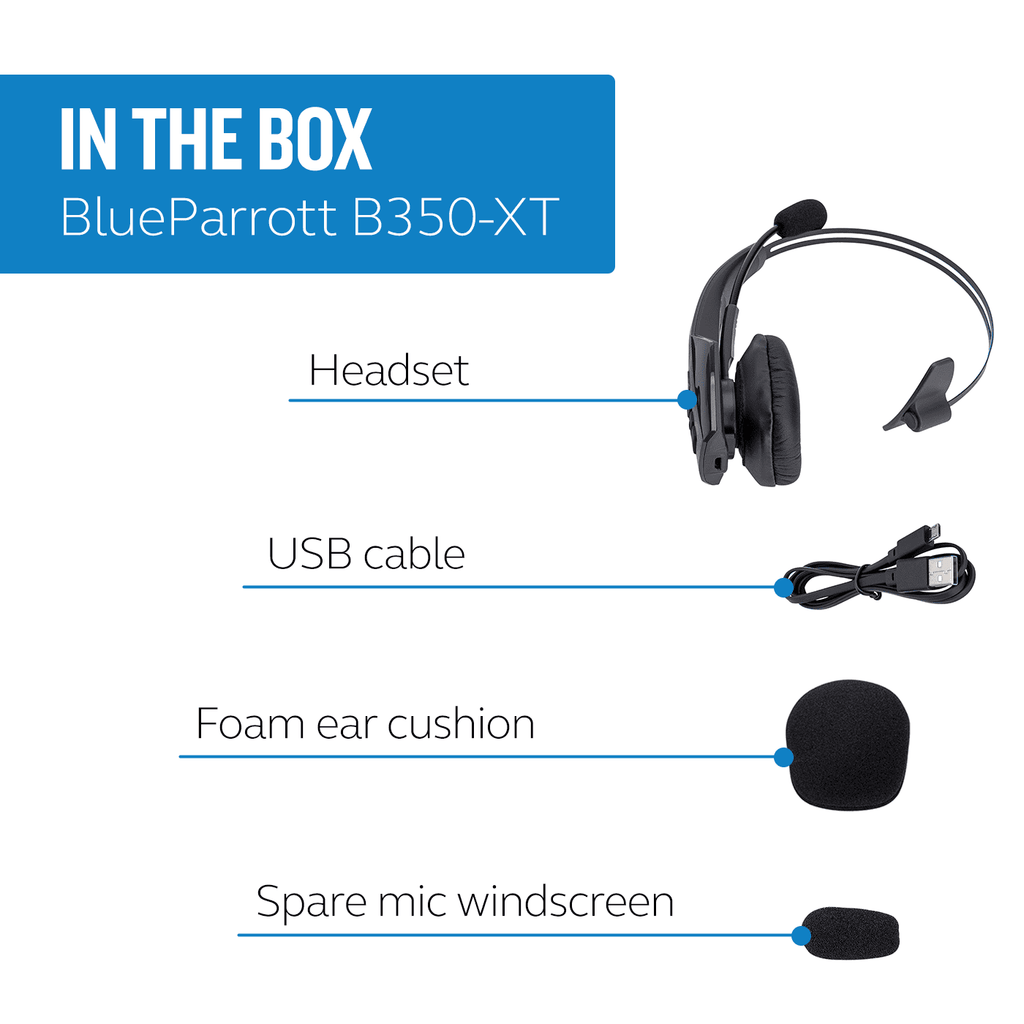 BlueParrott B350-XT Wireless Headset / Music Headphones Black