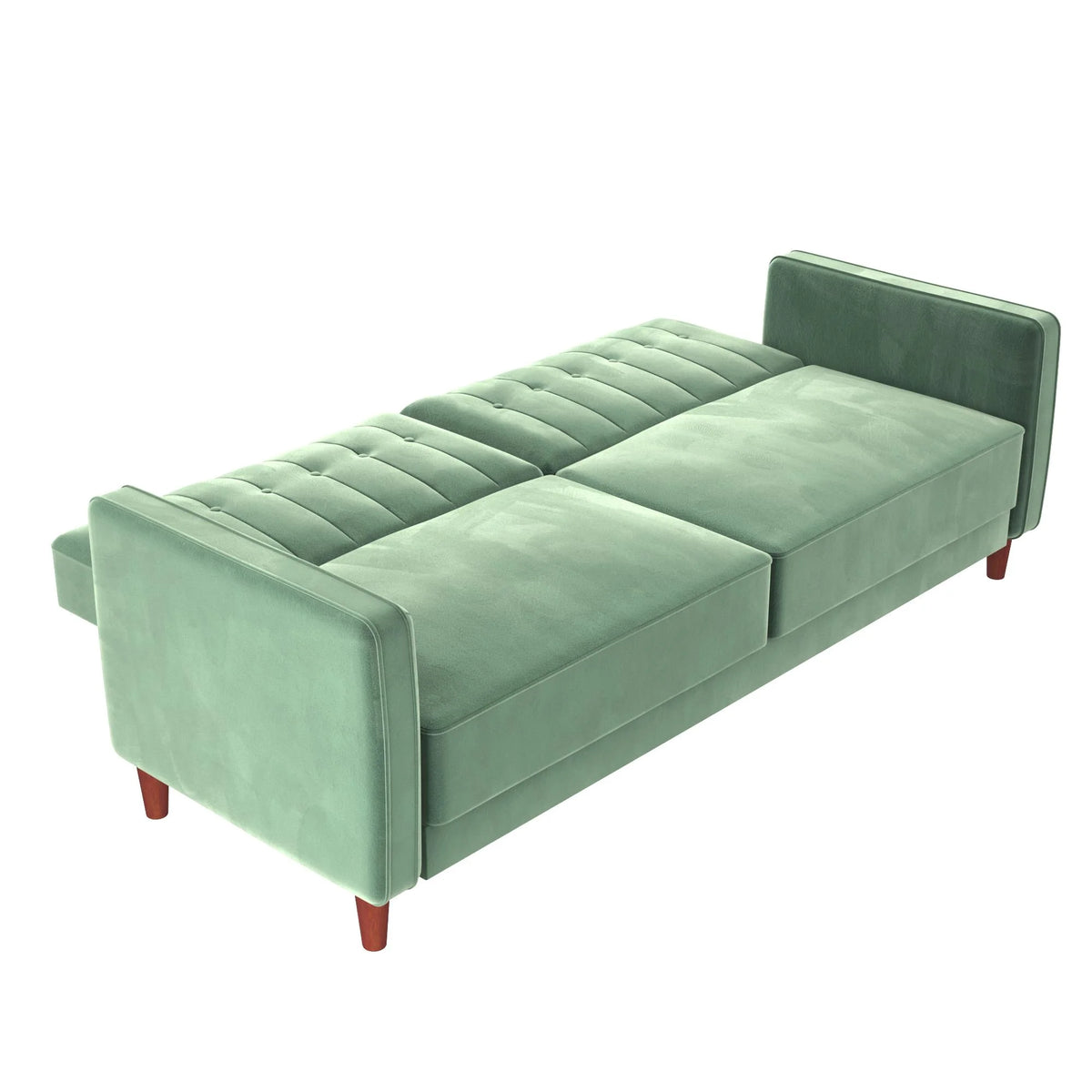 DHP Pin Tufted Transitional Futon, Light Green Velvet