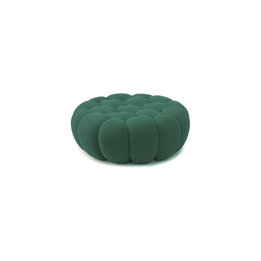 Modern Comfy Ottoman, 41.24'' Bubble Footstool, Upholstered Mesh Fabric Bubble Couch Sofa, 3D Honeycomb Shape Ottoman for Living Room, Office, Apartment, Small Space (Green)