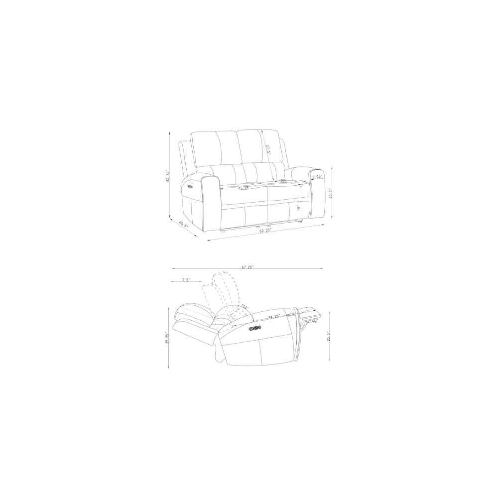 Coaster Brickston Living Room Triple Power Loveseat, Mushroom 603435PPP