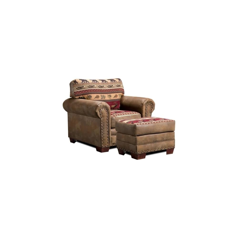Sierra Lodge 4-piece Microfiber Sofa Set in Brown