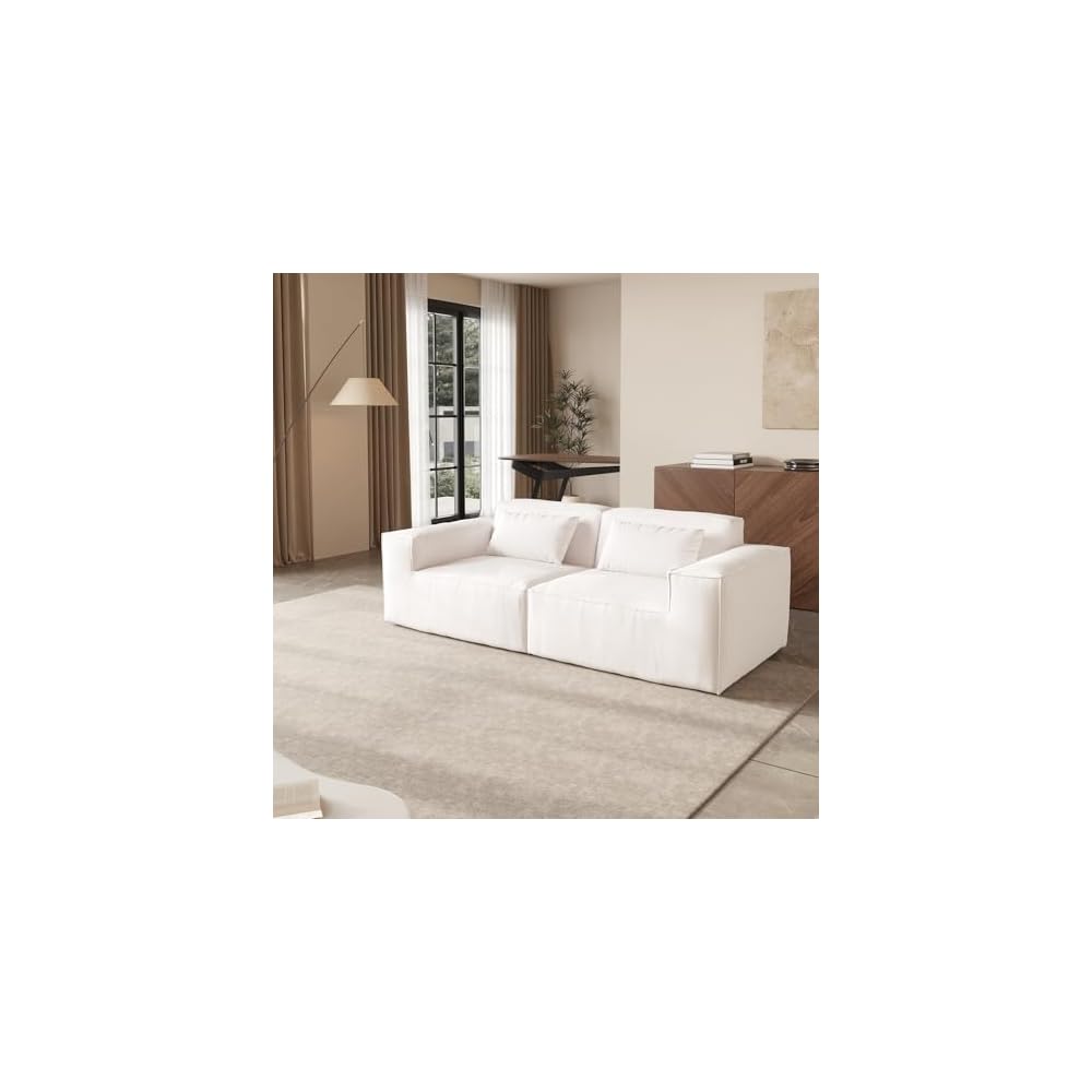 86.62" Modular Sectional Couch, Huge Plus Love Seat Sofa, Modern Comfy Cloud Couches, Sofa Furniture for Living Room, Office, Apartment, Beige
