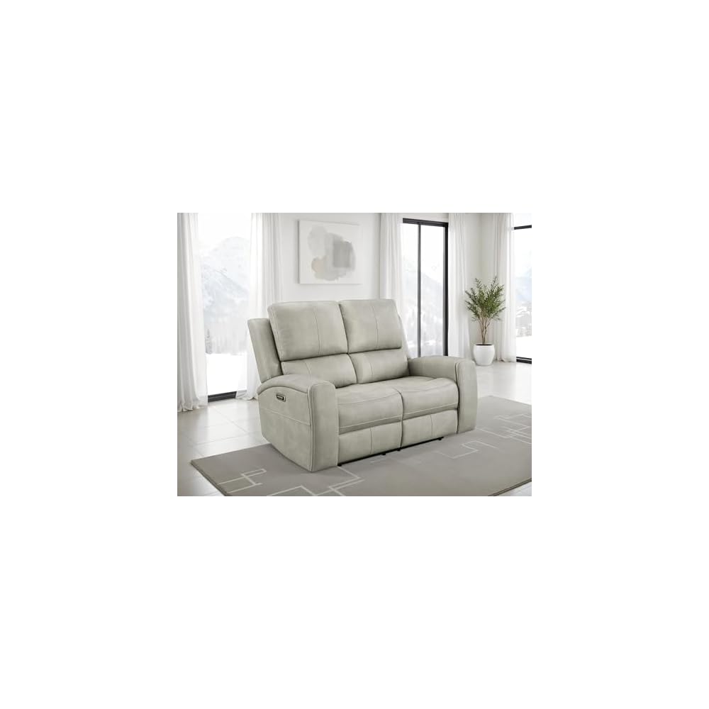 Coaster Brickston Living Room Triple Power Loveseat, Mushroom 603435PPP