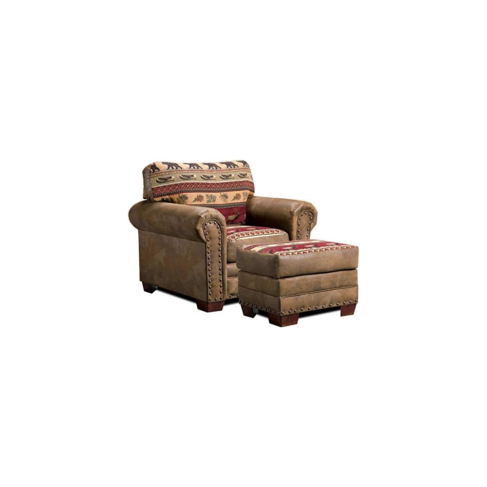 Sierra Lodge 4-piece Microfiber Sofa Set in Brown
