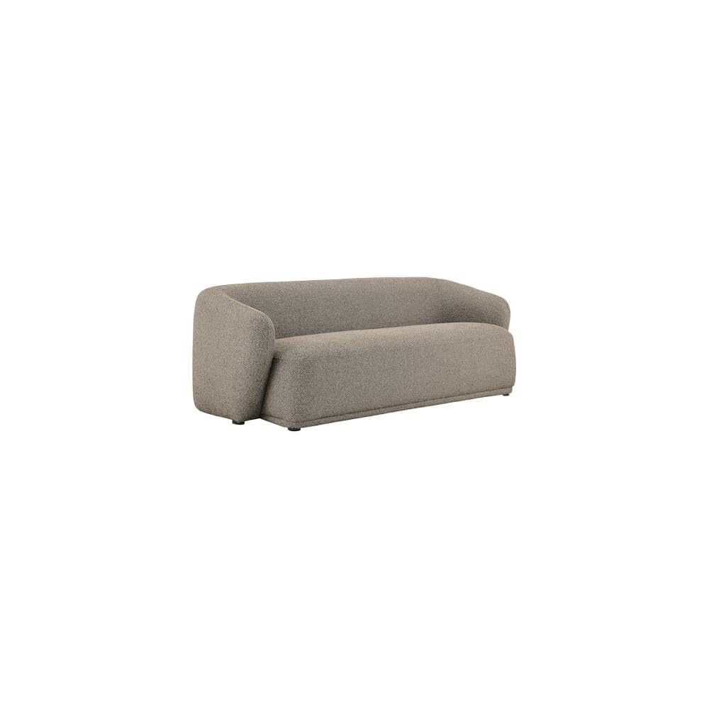 Monica 88 Inch Boucle Sofa in Earth – Comfortable Low Profile 3 Seater Fabric Couch for Living Room, Bedroom, Or Apartment