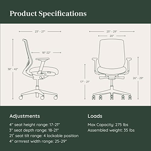 Branch Ergonomic Chair Adjustable Breathable