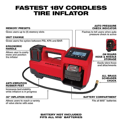Compressors Milwaukee 2848 20 Cordless Inflator