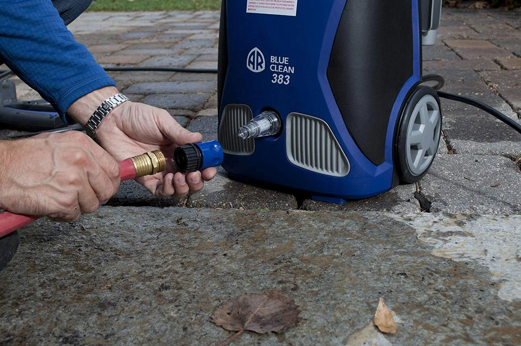 AR Blue Clean, AR383 1,900 PSI Electric Pressure Washer, Nozzles, Spray Gun, Wand, Detergent Bottle & Hose