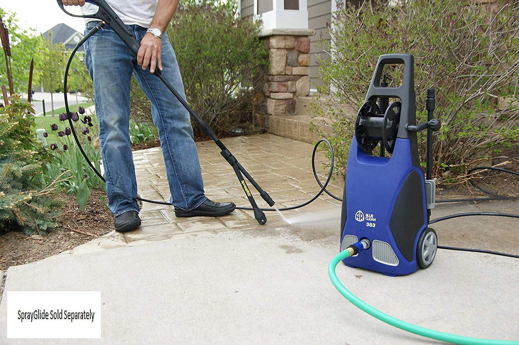 AR Blue Clean, AR383 1,900 PSI Electric Pressure Washer, Nozzles, Spray Gun, Wand, Detergent Bottle & Hose