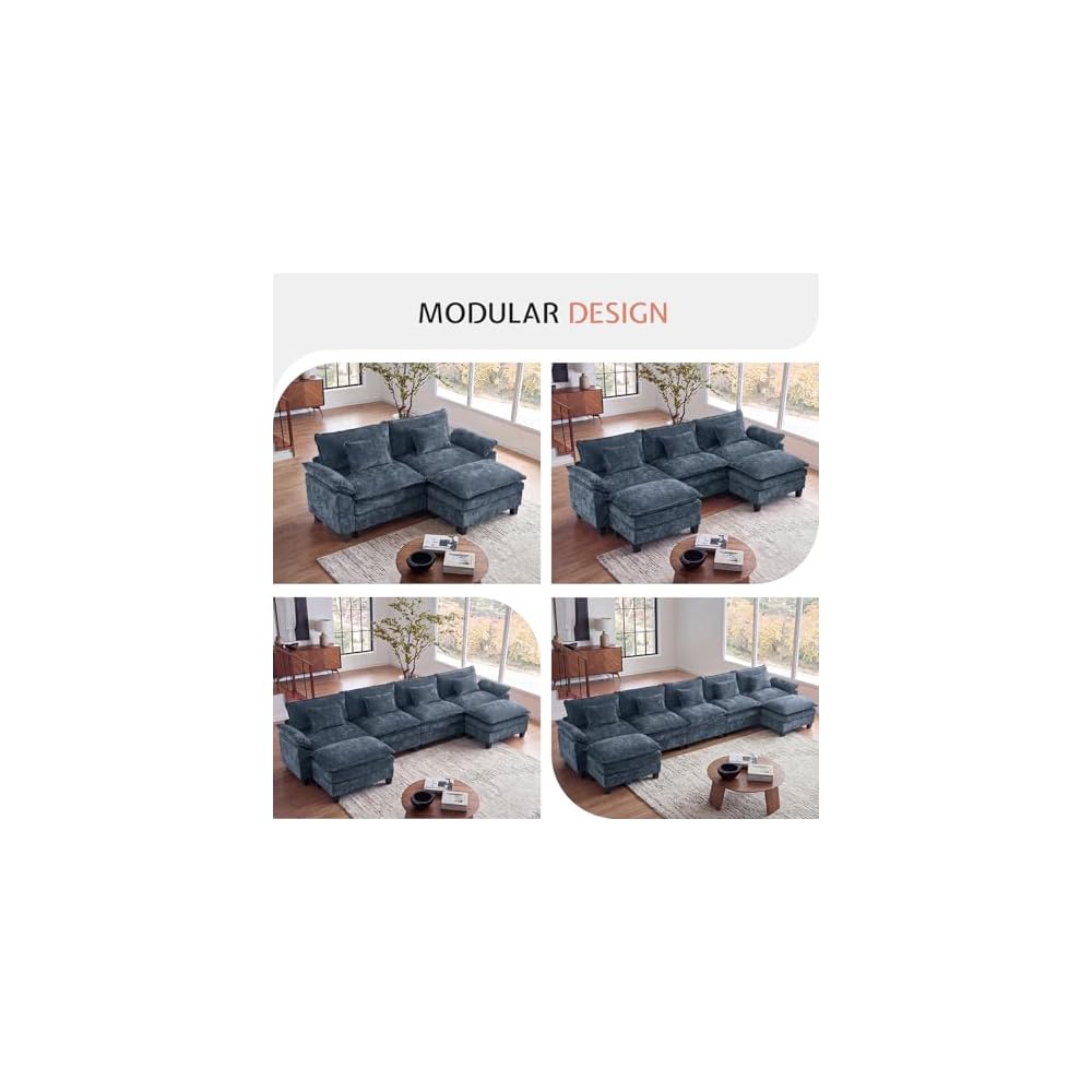 85" Modular Sectional Sofa with Storage, Comfy Cloud Couch Sleeper