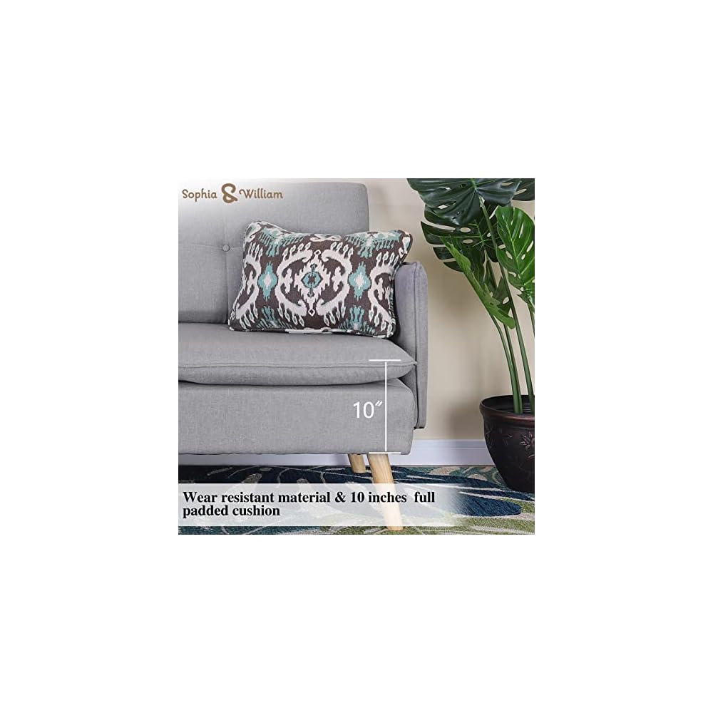 52" Small Loveseat Couch Sofa for Living Room Light Gray