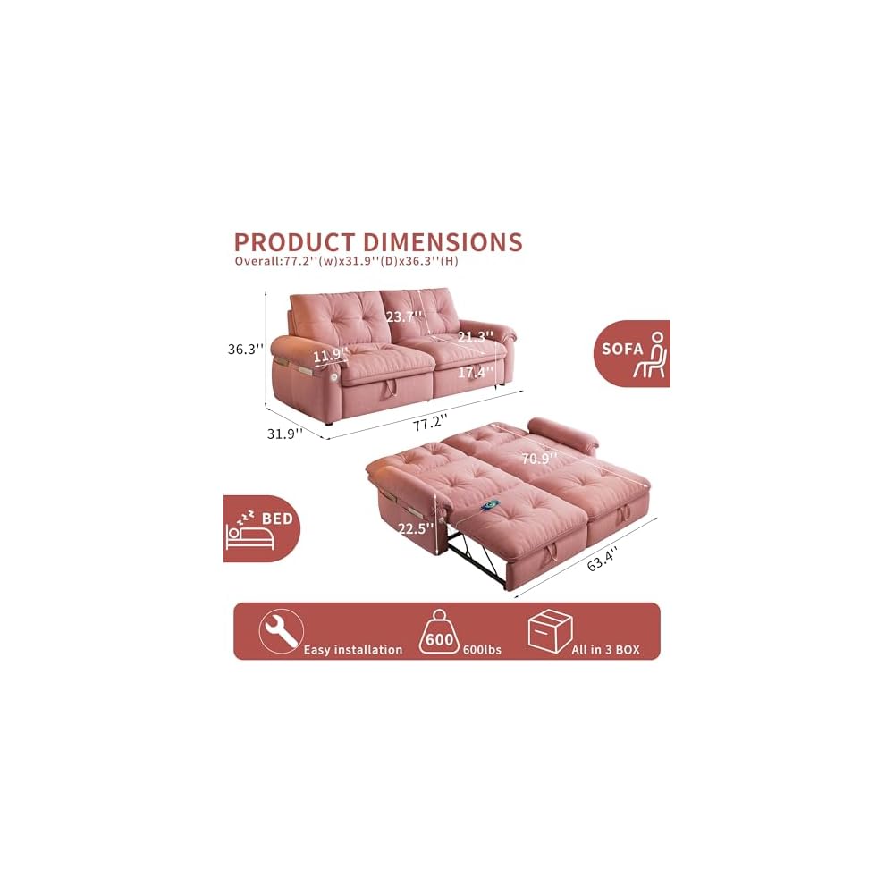 Queen Sleeper Sofa,Pull Out Sofa Bed,Couch with Pull Out Bed