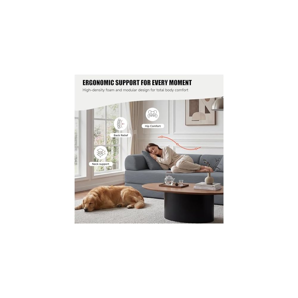 79" Convertible Futon Sofa Bed,5-in-1 Boneless Couch for Small Spaces