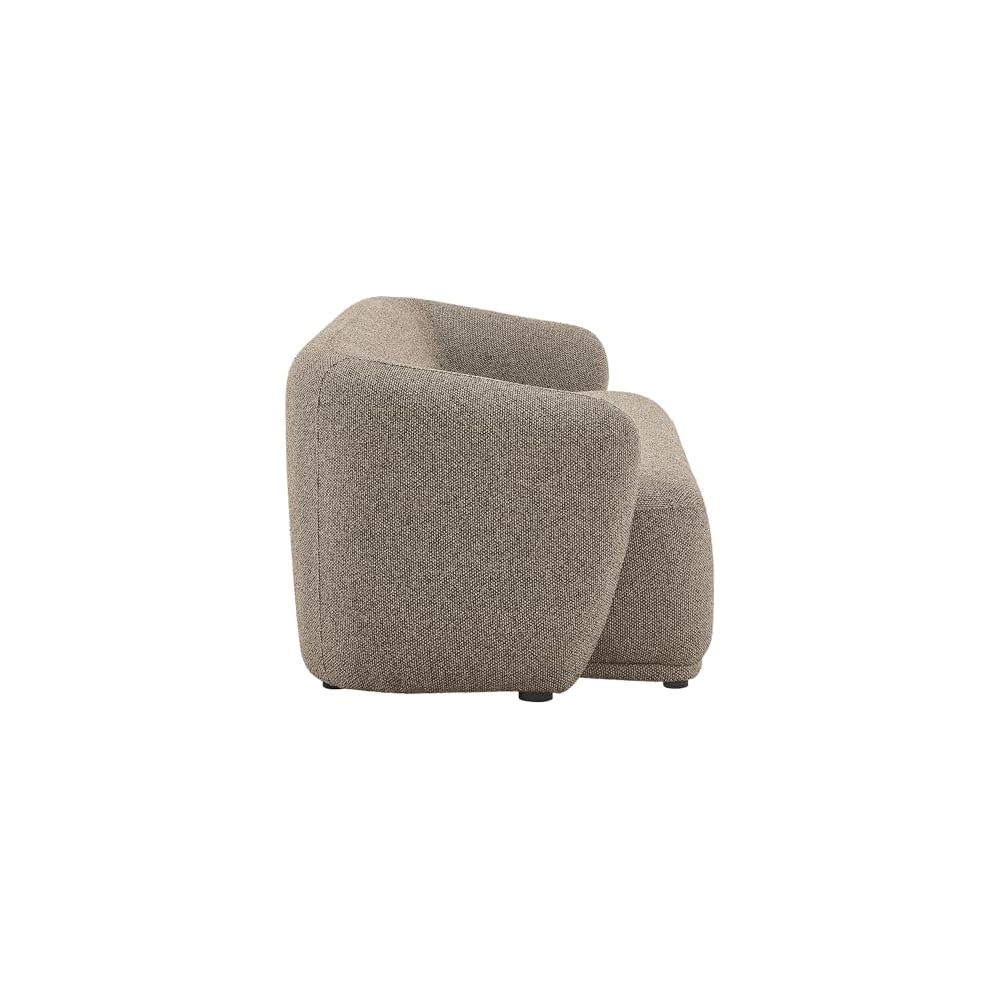 Monica 88 Inch Boucle Sofa in Earth – Comfortable Low Profile 3 Seater Fabric Couch for Living Room, Bedroom, Or Apartment