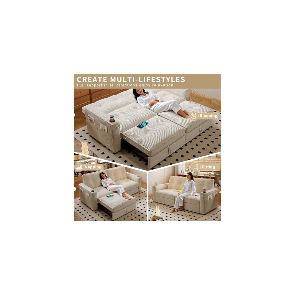 Queen Sleeper Sofa,Pull Out Sofa Bed,Couch with Pull Out Bed