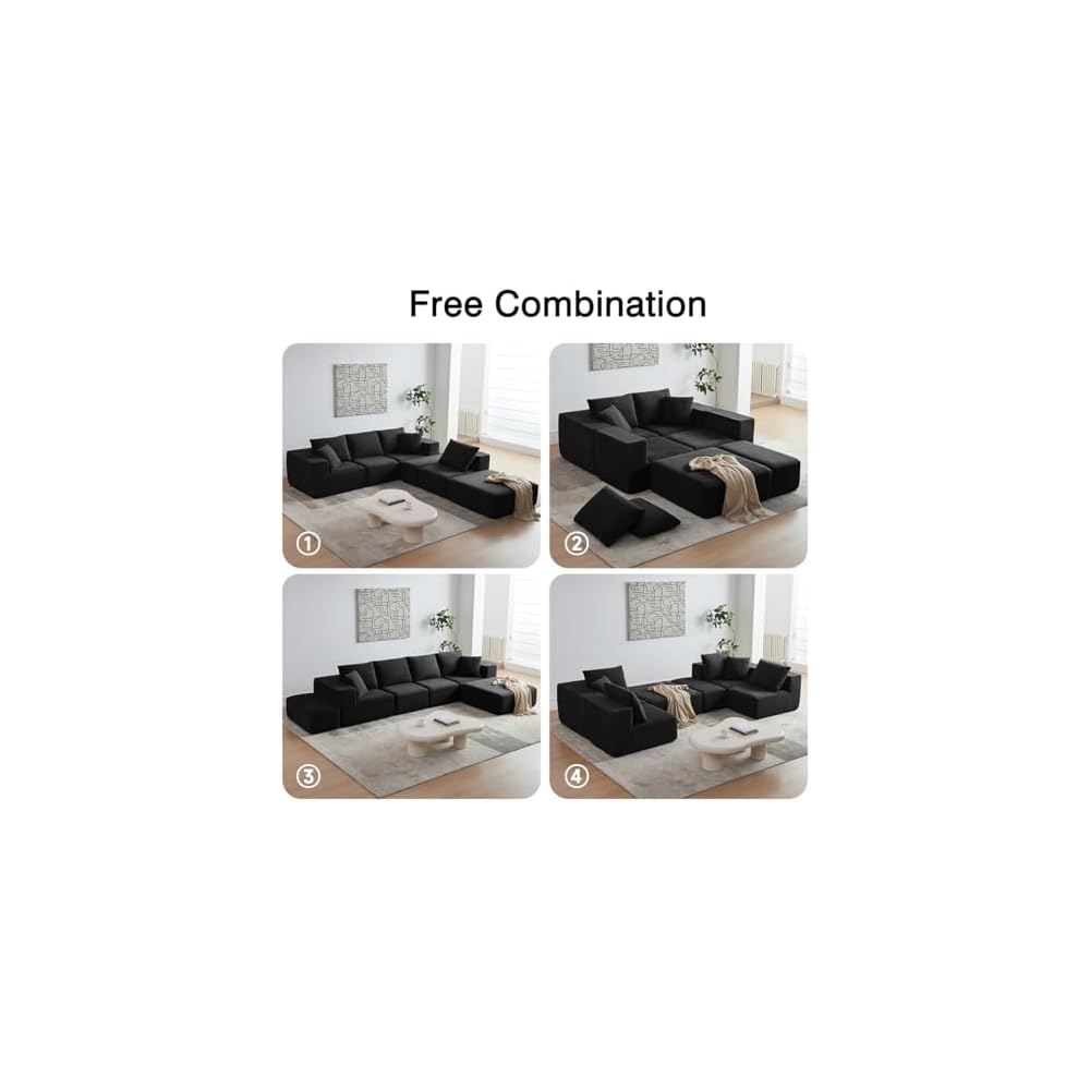 152" Modular Sectional Sofa,Large Boneless Couches for Living Room