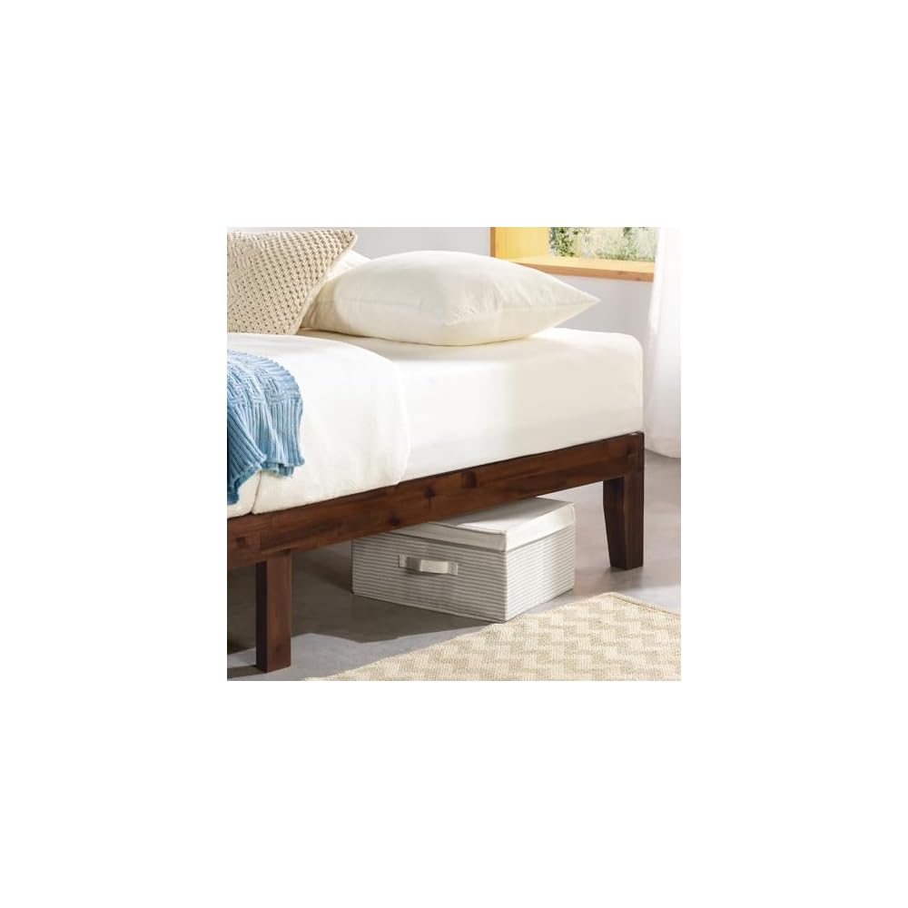 Naturalista Classic - 12 Inch Solid Wood Platform Bed with Wooden Slats, No Box Spring Needed, Easy Assembly, Queen, Espresso