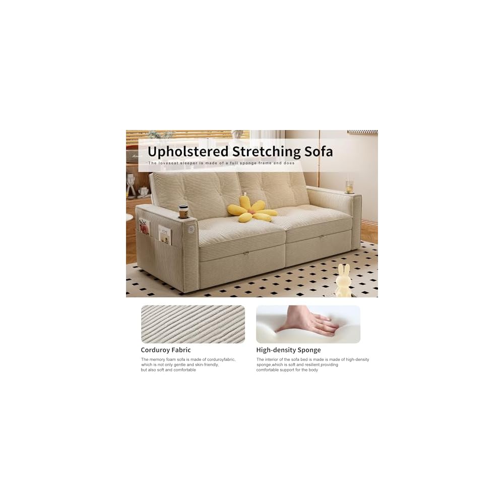 Queen Sleeper Sofa,Pull Out Sofa Bed,Couch with Pull Out Bed