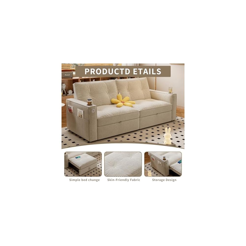 Queen Sleeper Sofa,Pull Out Sofa Bed,Couch with Pull Out Bed