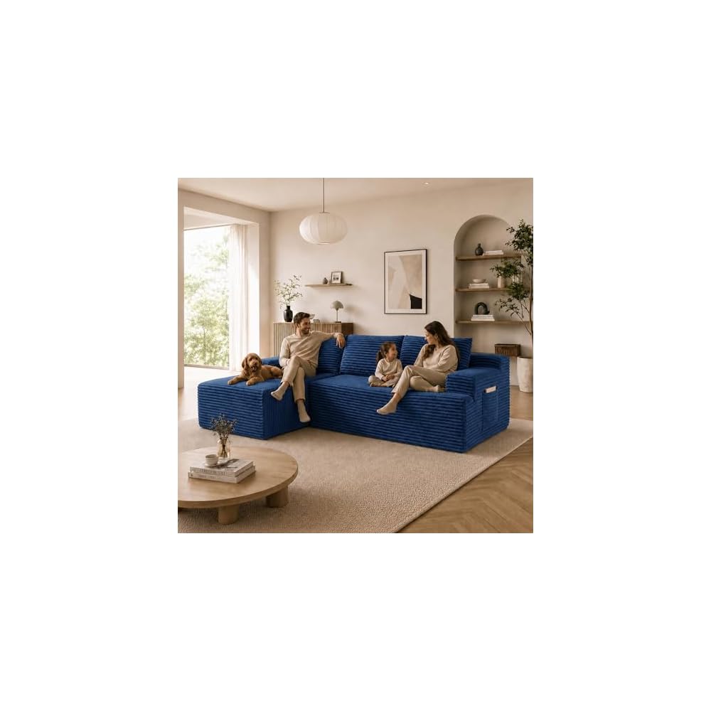 Boneless Couch Comfy Sectional Couches for Living Room,U Shaped Modular Cloud Couch Sofa, Minimalist Modular Sectional Sofa with Deep Seat