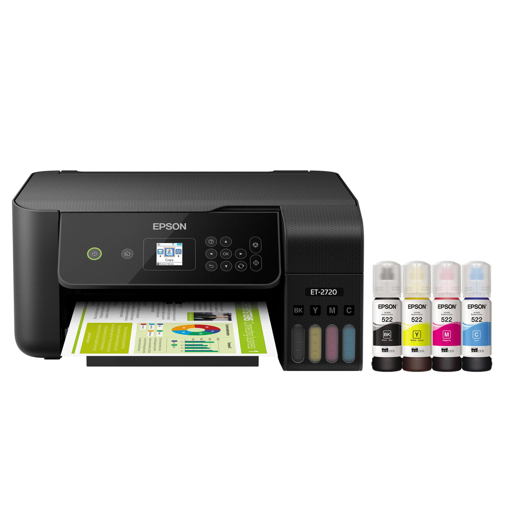 Epson EcoTank ET-2720 Wireless All-in-One Color Supertank Printer - Black