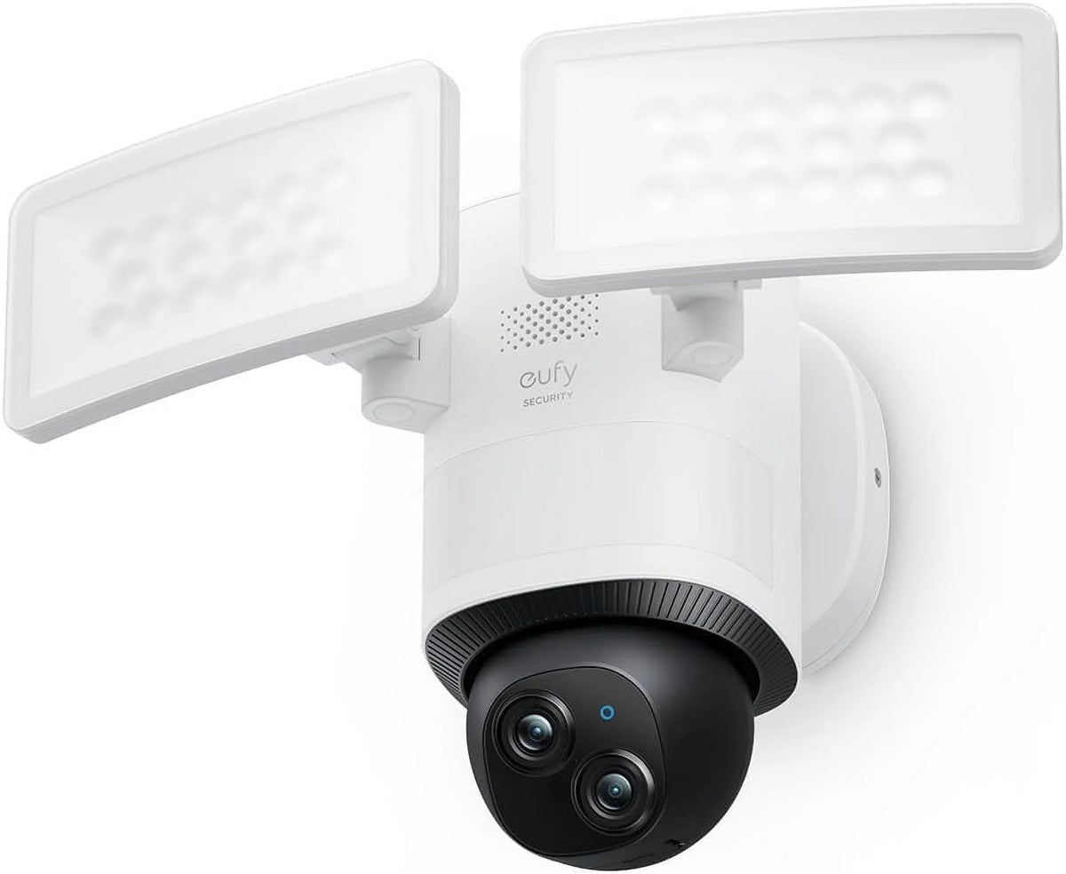 eufy Security Floodlight Camera E340, Wired Camera, 3K+2K Dual Camera, 360° Pan and Tilt, Dual-Band Wi-Fi, HomeBase 3 Compatible, Local Storage, No Monthly Fee