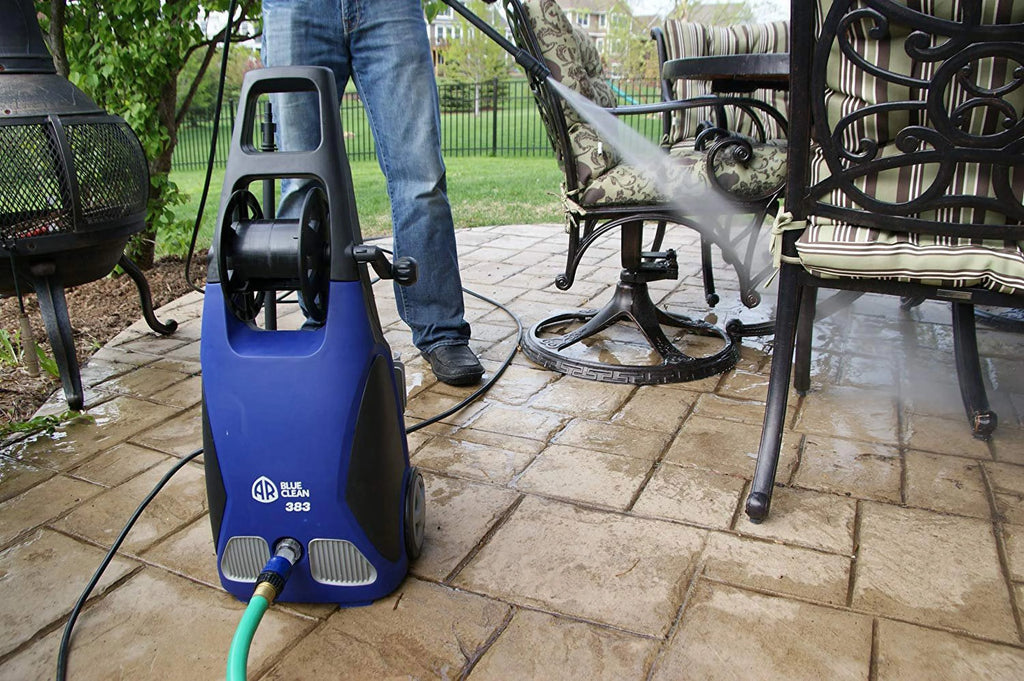 AR Blue Clean, AR383 1,900 PSI Electric Pressure Washer, Nozzles, Spray Gun, Wand, Detergent Bottle & Hose