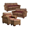 Sierra Lodge 4-piece Microfiber Sofa Set in Brown