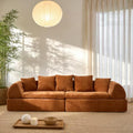 Cloud Modular Sectional Sofa - Boneless Couch with Ottoman & Deep Fluffy Seat, No Assembly Required for Living Room and Bedroom, (Orange, 104 inch, 3)
