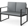 Modern Loveseat Sofa, 2-Seater Sofa with Solid Metal Frame & Removable Back Cushions, Spacious Seat & Supportive Armrests, Indoor Couch for Living Room, Bedroom, Office (Gray)