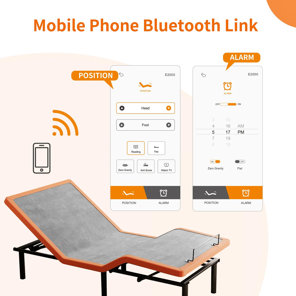 ESHINE Adjustable Bed Frame Twin XL + Memory Foam Hybrid 12 inch Mattress, with Mattress, Wireless Remote&Bluetooth App Control, 5 Minutes Installation, Head and Foot Incline