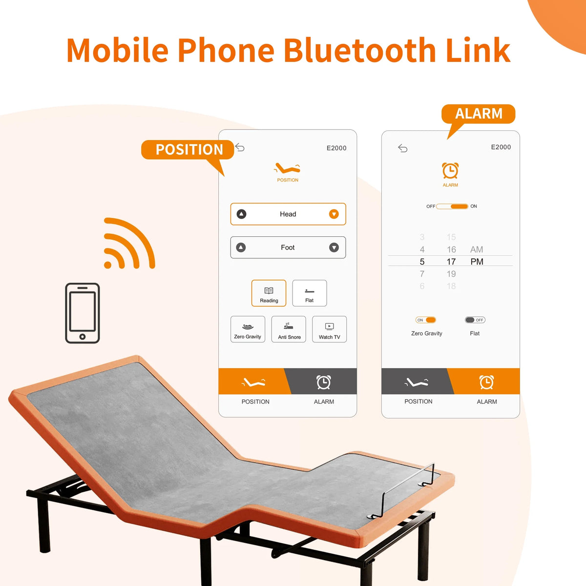 ESHINE Adjustable Bed Frame Twin XL + Memory Foam Hybrid 12 inch Mattress, with Mattress, Wireless Remote&Bluetooth App Control, 5 Minutes Installation, Head and Foot Incline
