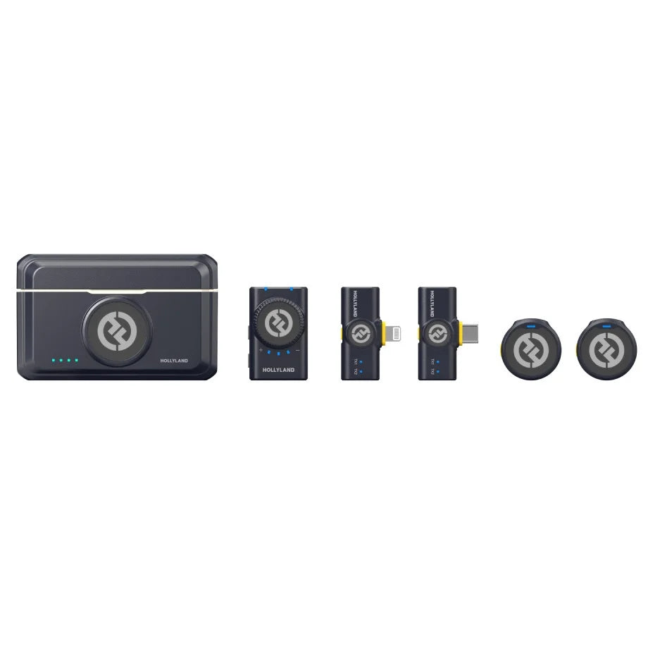 Hollyland LARK M2 DUO 2-Person Wireless Combo Microphone System (2.4 GHz, Shine Charcoal)