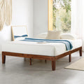 Naturalista Classic - 12 Inch Solid Wood Platform Bed with Wooden Slats, No Box Spring Needed, Easy Assembly, Queen, Espresso