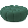 Modern Comfy Ottoman, 41.24'' Bubble Footstool, Upholstered Mesh Fabric Bubble Couch Sofa, 3D Honeycomb Shape Ottoman for Living Room, Office, Apartment, Small Space (Green)