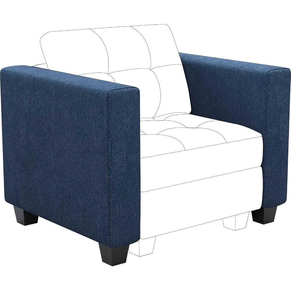 Armrest Module for Modular Sectional Sofa Couch Side Armrest for Sectional Modular Sofa Fabric Blue